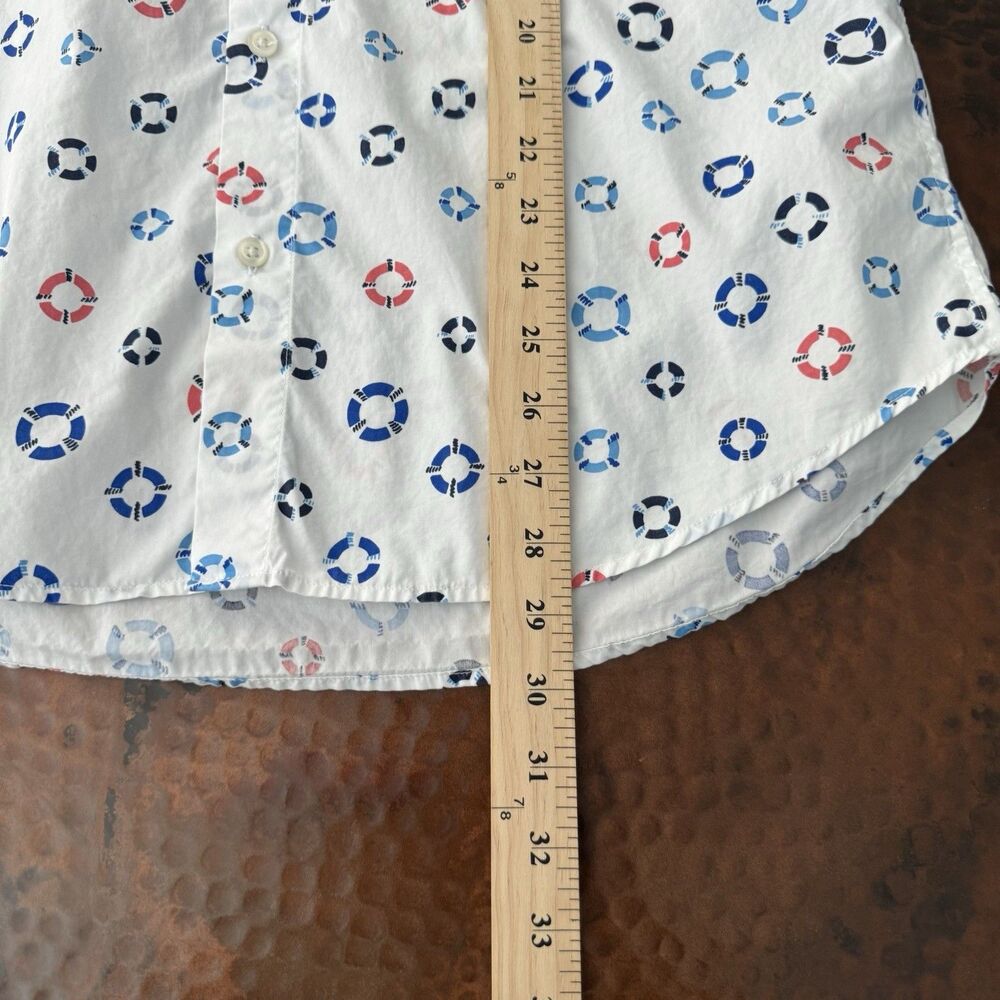 Bonobos Tailored Fit Shirt Men L White Nautical Life Preserver Bouy Print AOP - Picture 9 of 9
